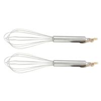 Keukengerei garde - 2x - klopper - rvs - 24 cm - keukengereedschap - gardes - zware kwaliteit
