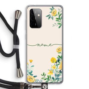 Gele bloemen: Samsung Galaxy A72 5G Transparant Hoesje met koord