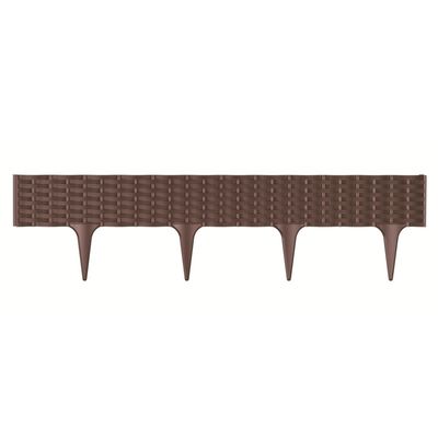 2x stuks kunststof graskant/tuin rand/kantopsluiting bruin totale lengte 7.8 meter