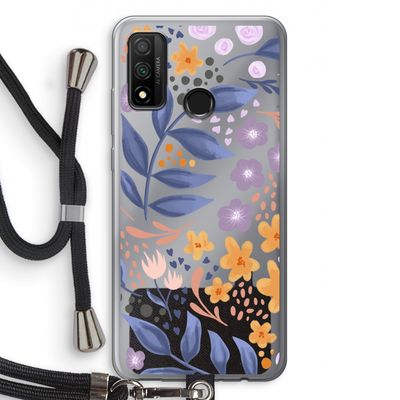 Flowers with blue leaves: Huawei P Smart (2020) Transparant Hoesje met koord
