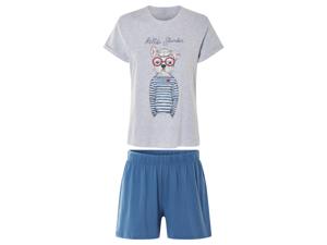 esmara Korte dames pyjama (Grijs/blauw, L (44/46))