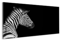 Karo-art Schilderij - Zebra zwart/wit, 2 maten, premium print - thumbnail