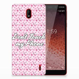 Nokia 1 Plus Silicone-hoesje Flowers Pink DTMP