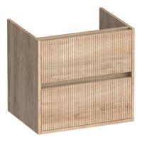 Brauer Adore Wavy - Onderkast - 60 cm - met 2 Softclose Lades Greeploos en 1 Sifon Uitsparing - Forest Wheat