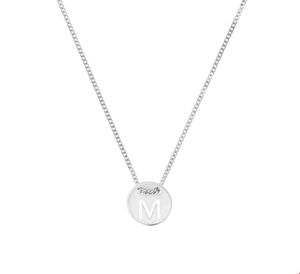 Ketting Letter M zilver 1,3 mm x 41+4 cm