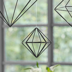 Ginger Ray BW-440 Zwart Metalen Geometrische Decoratie - Small