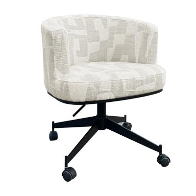 Draaistoel Rochenne met wielen beige graffic