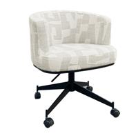 Draaistoel Rochenne met wielen beige graffic