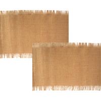 Bruiloft tafelloper - 2x - jute - 29 x 500 cm - beige - Boho/natural feestversiering Bruiloft tafelloper - 2x - jute - 29 x 500 cm - beige - Boho/natural feestversiering