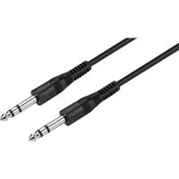 Monacor MCC-124/SW Audio Verbindingskabel [1x Jackplug male 6,3 mm (stereo) - 1x Jackplug male 6,3 mm (stereo)] 1.2 m Zwart