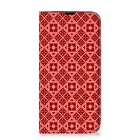 iPhone 14 Hoesje met Magneet Batik Rood