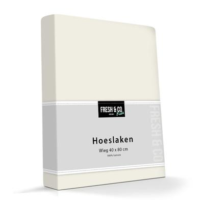 Kinder hoeslaken - stretch - Creme - 60x120 cm - Creme - Fresh and Co Kids - Dekbed-Discounter.nl