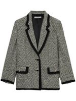 Alessandra Rich blazer en tweed à simple boutonnage - Gris - thumbnail