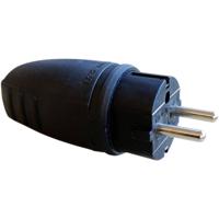 N & L 11257 Stekker met randaarde Rubber 230 V Zwart IP44