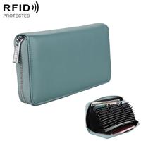 Antimagnetic RFID Large Capacity Long Style Genuine Leather Passport Package / Multifunctional and Many Card Slots Card Package(Green)
