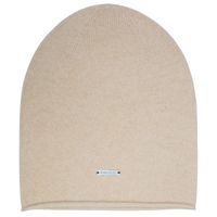 Stone Valley Beige Kasjmier Muts - Opgerolde Onderkant