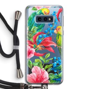 Papegaaien: Samsung Galaxy S10e Transparant Hoesje met koord