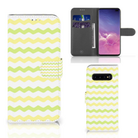 Samsung Galaxy S10 Plus Telefoon Hoesje Waves Yellow