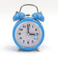 Fashion dempen metalen wekker met nachtlampje grootte: 12*8.5cm(Blue)