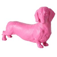 Boltze Home figuur tekkel roze 38x24cm