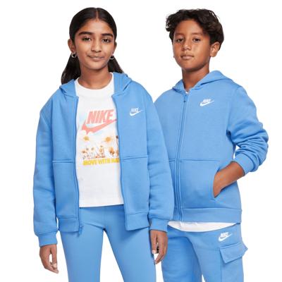 Nike Sportswear Club Fleece Vest Kids Blauw Wit Nike Sportswear Club Fleece Vest Kids Blauw Wit