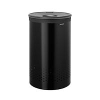 Brabantia Wasbox - 60 liter - kunststof deksel - uitneembare waszak - matt black/donker grijs 242380