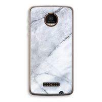 Witte marmer: Motorola Moto Z Force Transparant Hoesje Witte marmer: Motorola Moto Z Force Transparant Hoesje