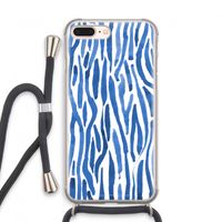 Blauwe nerven: iPhone 7 PLUS Transparant Hoesje met koord