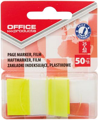 OFFICE products index, 25 x 43 mm, blister van 50 tabs, geel OFFICE products index, 25 x 43 mm, blister van 50 tabs, geel
