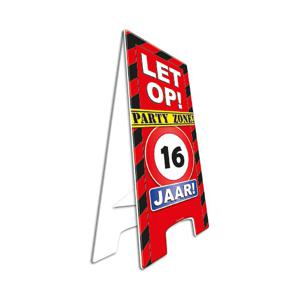 Straatbord Waarschuwingsbord 16 jaar verjaardag - 58 cm - ingang feestartikelen/versiering