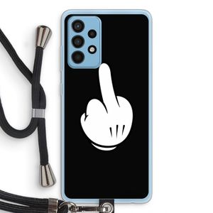 Middle finger black: Samsung Galaxy A52 Transparant Hoesje met koord