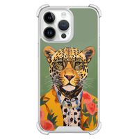 iPhone 14 Pro Max shockproof hoesje - Luipaard hipster