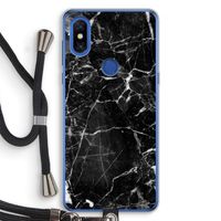 Zwart Marmer 2: Xiaomi Mi Mix 3 Transparant Hoesje met koord Zwart Marmer 2: Xiaomi Mi Mix 3 Transparant Hoesje met koord