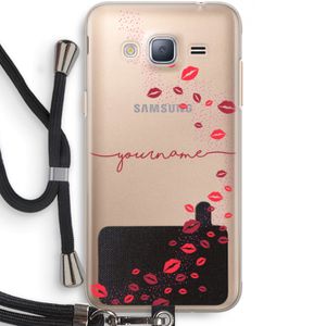 Kusjes: Samsung Galaxy J3 (2016) Transparant Hoesje met koord