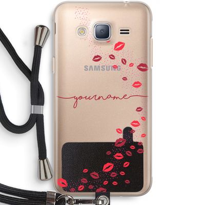 Kusjes: Samsung Galaxy J3 (2016) Transparant Hoesje met koord