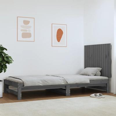 Wandhoofdbord 82,5x3x60 cm massief grenenhout grijs