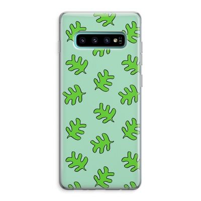 Groene blaadjes: Samsung Galaxy S10 Plus Transparant Hoesje