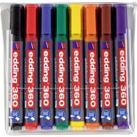 Edding 360 4-360-8 Whiteboardmarkerset Blauw, Groen, Rood, Zwart, Bruin, Geel, Oranje, Violet 8 stuk(s)