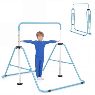 Opvouwbare Gymnastiekstang voor Kinderen in Hoogte Verstelbare Horizontale Kip-Trainingsstang met Antislipbasis-Blauw