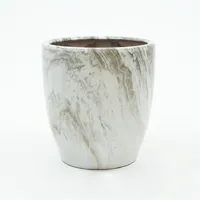 Bloempot egg hoog emperor marmerlook d39h42 grijs binnen