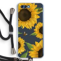 Sunflower and bees: Honor 10 Transparant Hoesje met koord