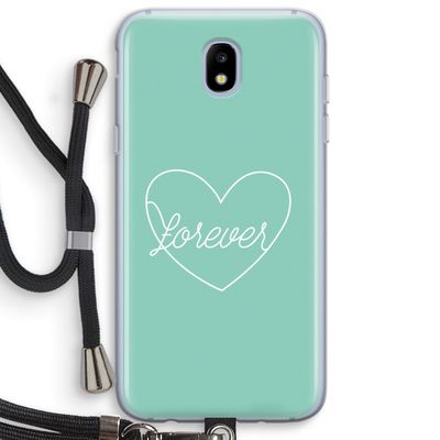 Forever heart pastel: Samsung Galaxy J5 (2017) Transparant Hoesje met koord