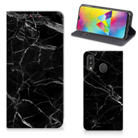 Samsung Galaxy M20 Standcase Marmer Zwart - Origineel Cadeau Vader