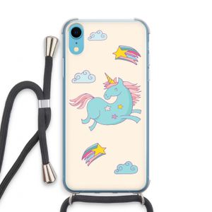 Vliegende eenhoorn: iPhone XR Transparant Hoesje met koord