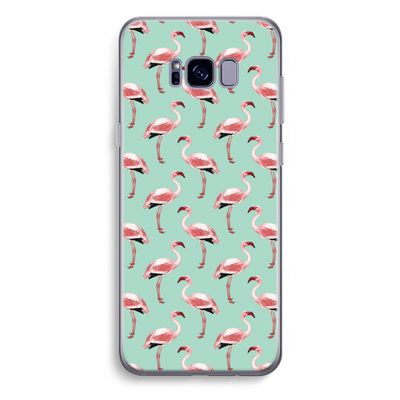 Flamingoprint groen: Samsung Galaxy S8 Plus Transparant Hoesje