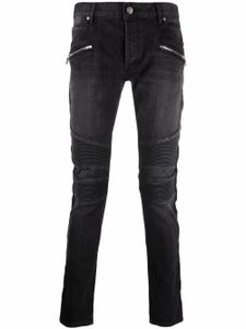 Balmain jean slim à empiècements nervurés - Noir