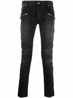 Balmain jean slim à empiècements nervurés - Noir