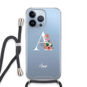 Pink Bouquet: iPhone 13 Pro Transparant Hoesje met koord