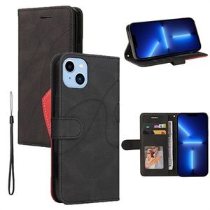 Bi-Color Series iPhone 14 Plus Wallet Case - Zwart