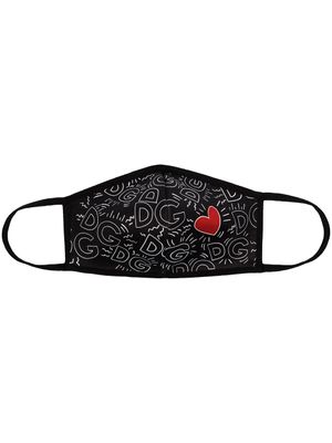 Dolce & Gabbana masque à logo imprimé - Noir